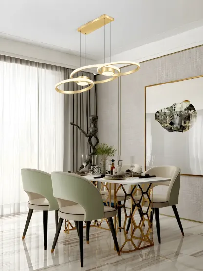 Modern Gold LED Linear Island Pendant Kitchen Light  Image - 22