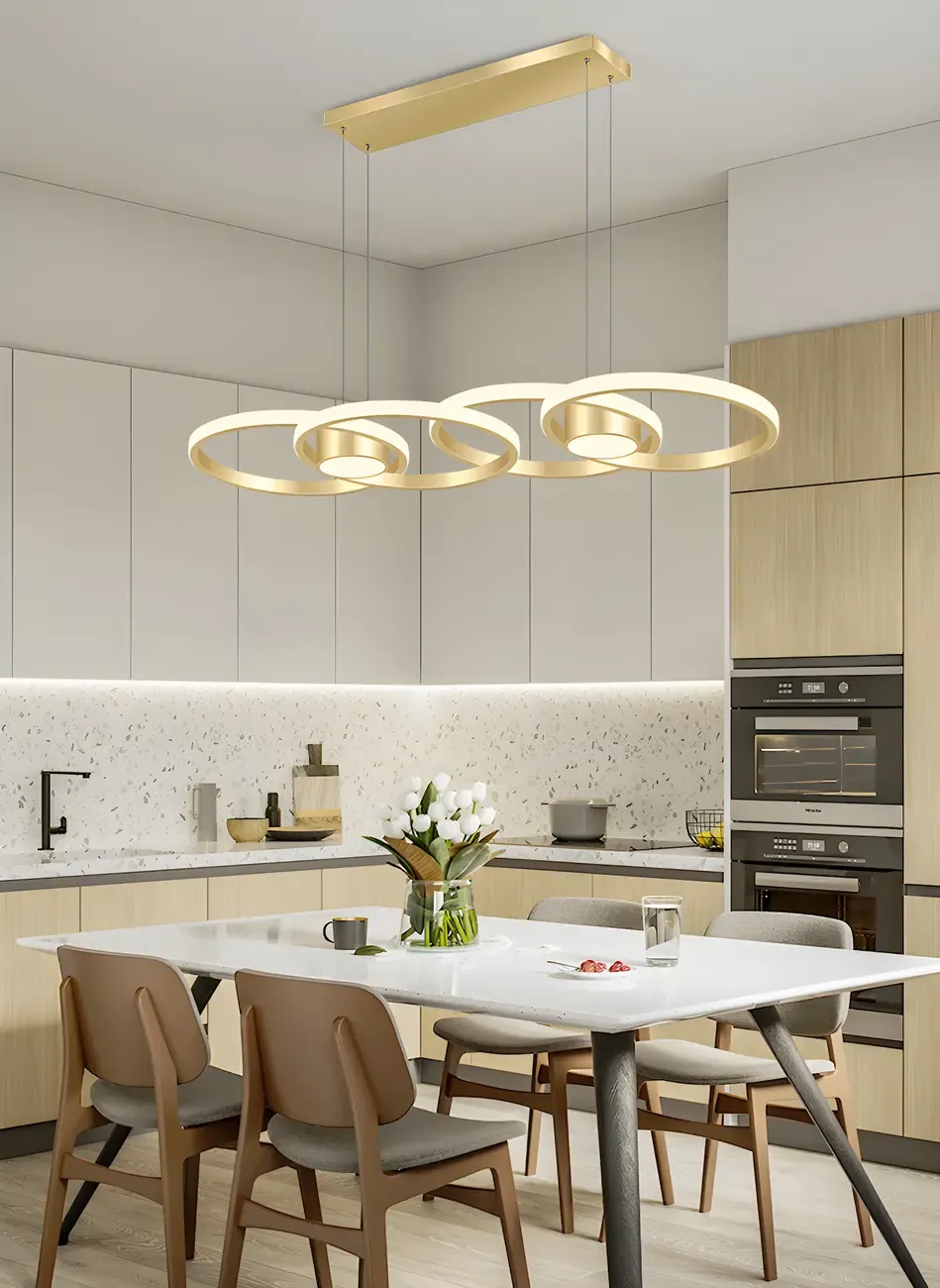 Modern Gold LED Linear Island Pendant Kitchen Light  Image - 24