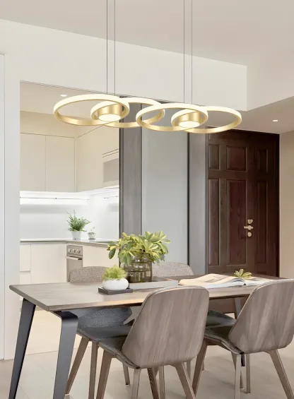 Modern Gold LED Linear Island Pendant Kitchen Light  Image - 27