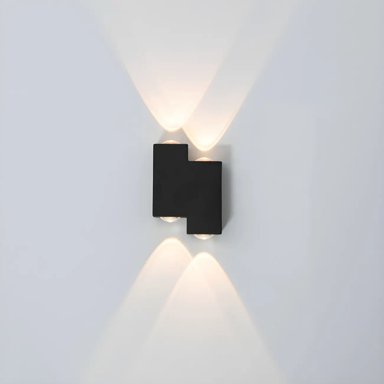 Modern Geometric Metal Black LED Outdoor Wall Light Image - 4 | homeyfad