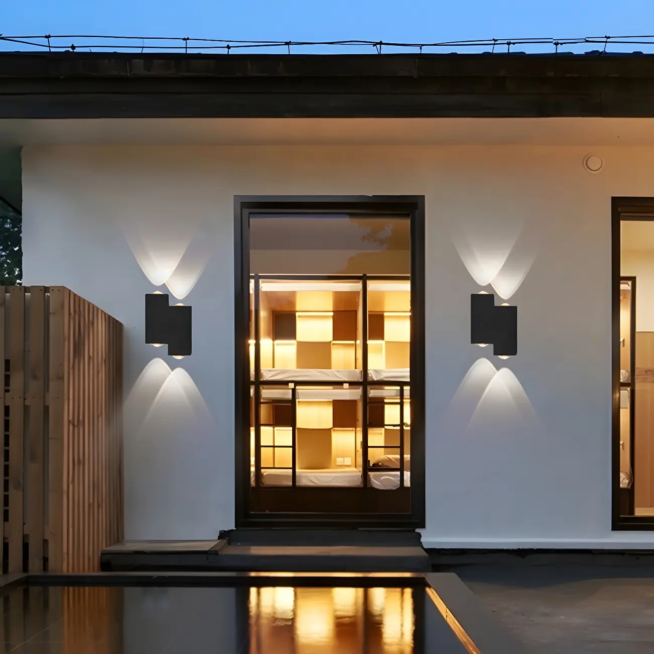 Modern Geometric Metal Black LED Outdoor Wall Light Image - 3 | homeyfad