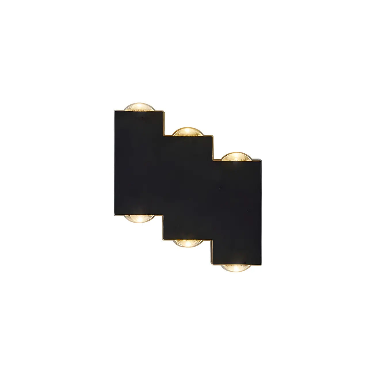 Modern Geometric Metal Black LED Outdoor Wall Light Image - 8 | homeyfad