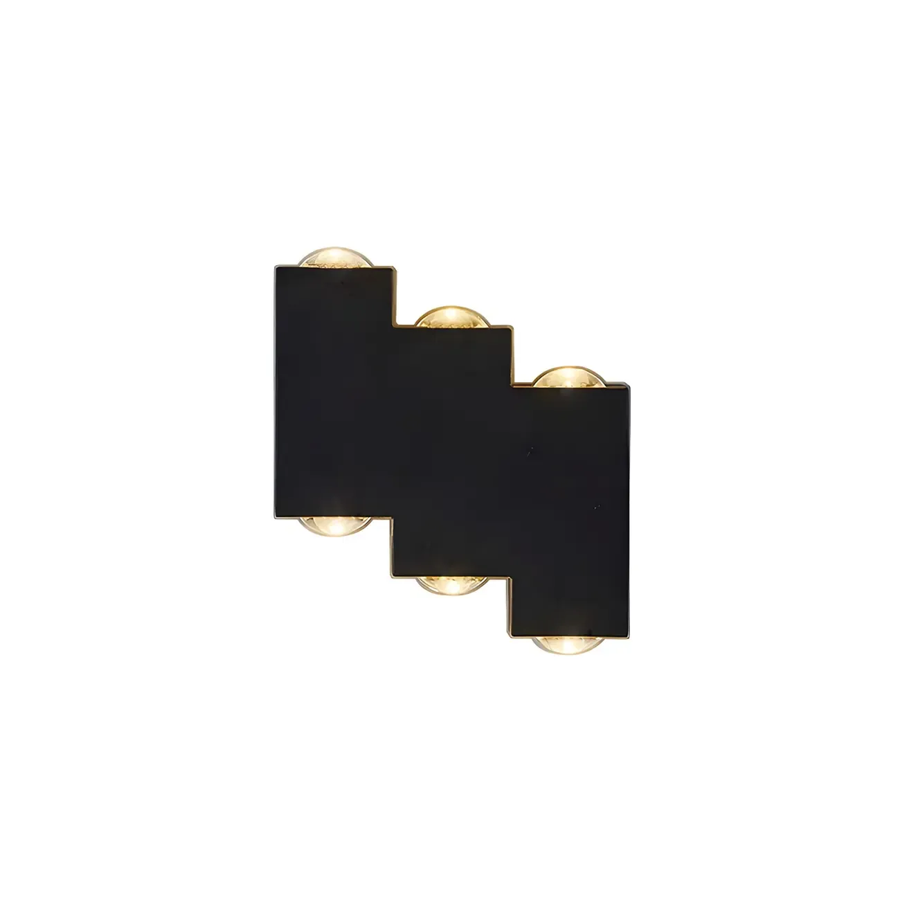 Modern Geometric Metal Black LED Outdoor Wall Light Image - 8