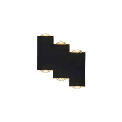 Modern Geometric Metal Black LED Outdoor Wall Light Image - 8