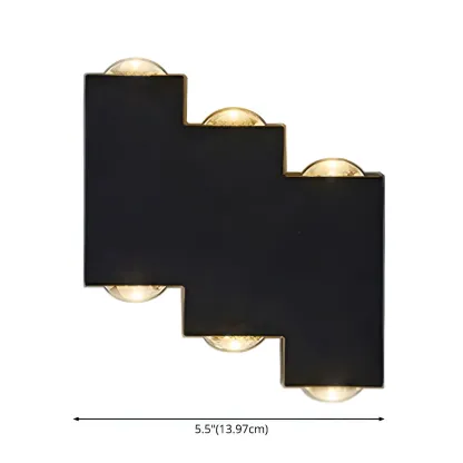 Modern Geometric Metal Black LED Outdoor Wall Light Image - 9