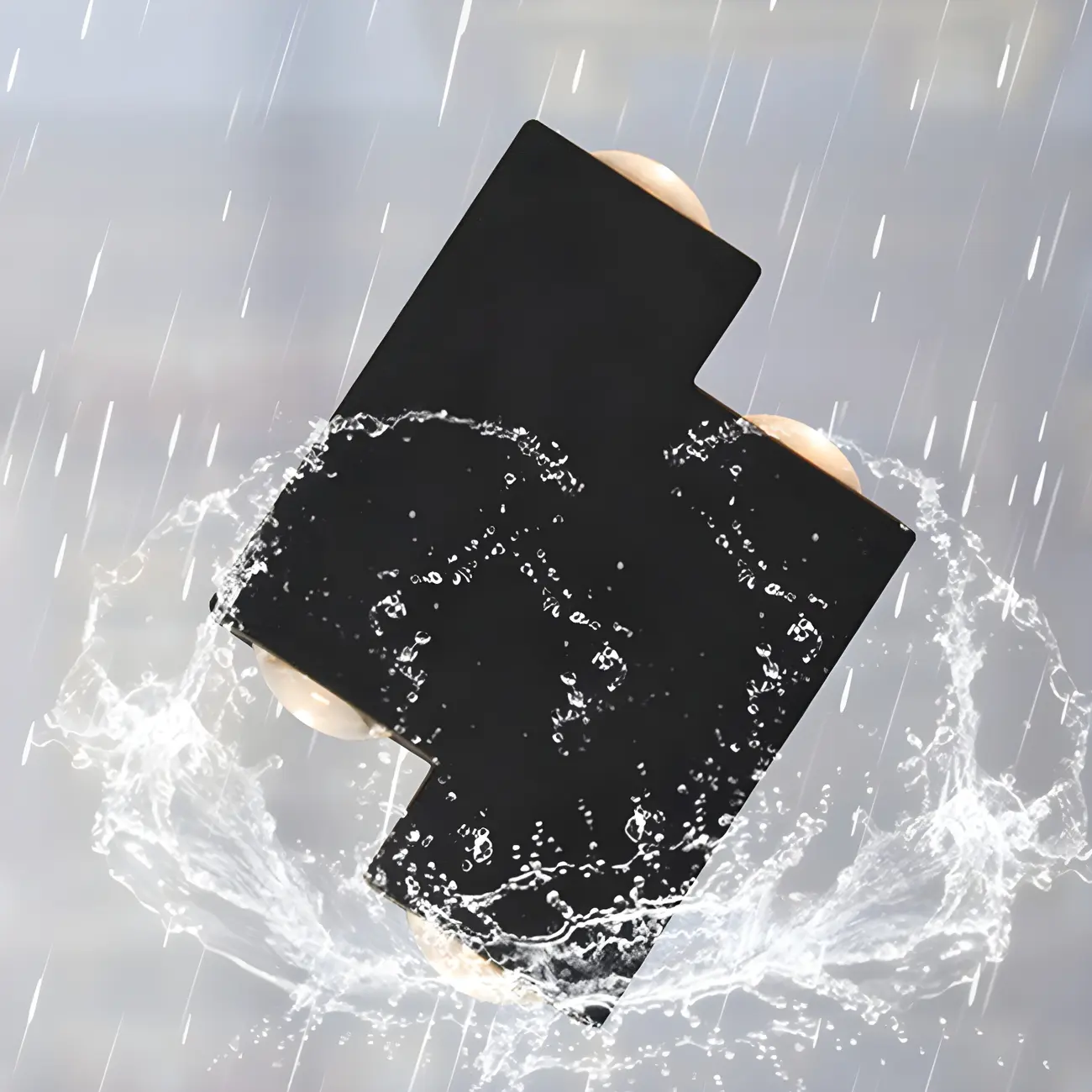 Modern Geometric Metal Black LED Outdoor Wall Light Image - 13 | homeyfad