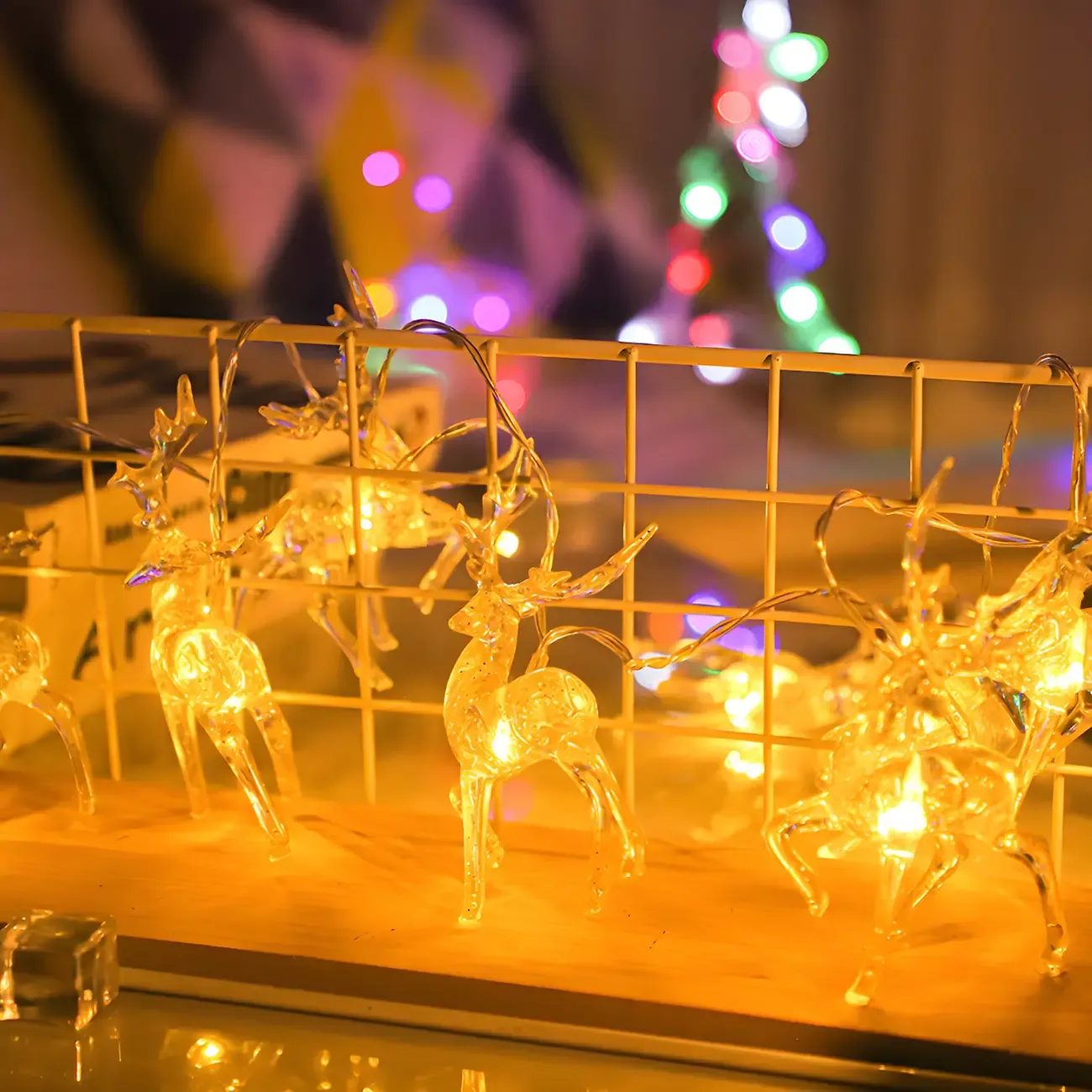 Plastic Festive Clear Reindeer LED String Light Image - 1