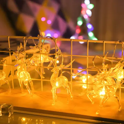 Plastic Festive Clear Reindeer LED String Light Image - 1