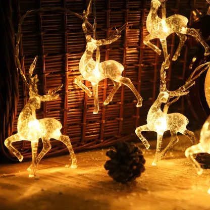 Plastic Festive Clear Reindeer LED String Light Image - 2