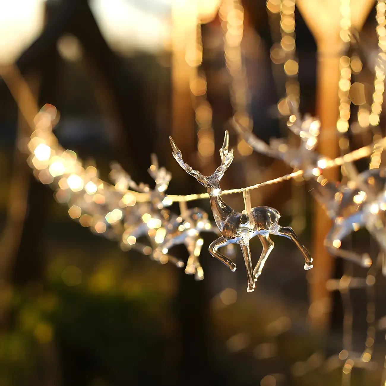 Plastic Festive Clear Reindeer LED String Light Image - 5