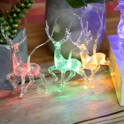 Plastic Festive Clear Reindeer LED String Light Image - 6