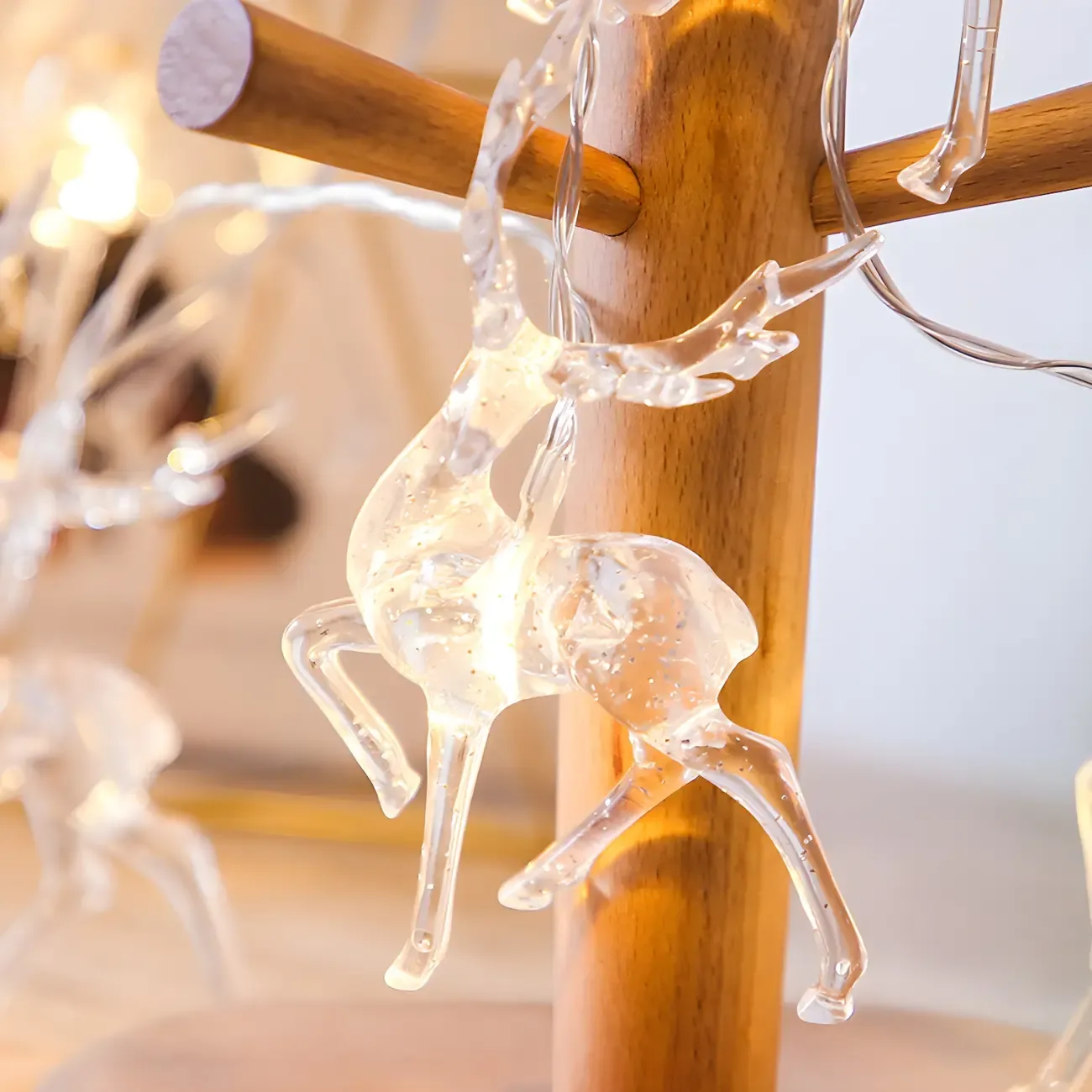 Plastic Festive Clear Reindeer LED String Light Image - 10