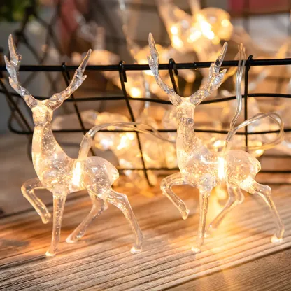 Plastic Festive Clear Reindeer LED String Light Image - 12
