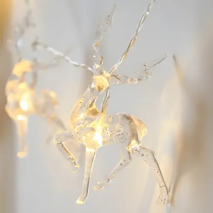Plastic Festive Clear Reindeer LED String Light Image - 13