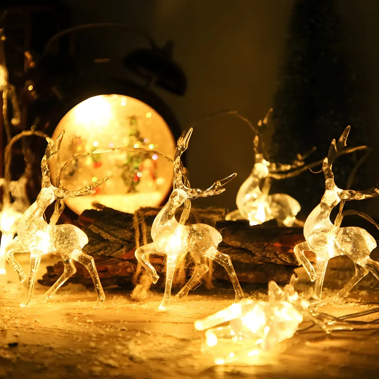Plastic Festive Clear Reindeer LED String Light Image - 14