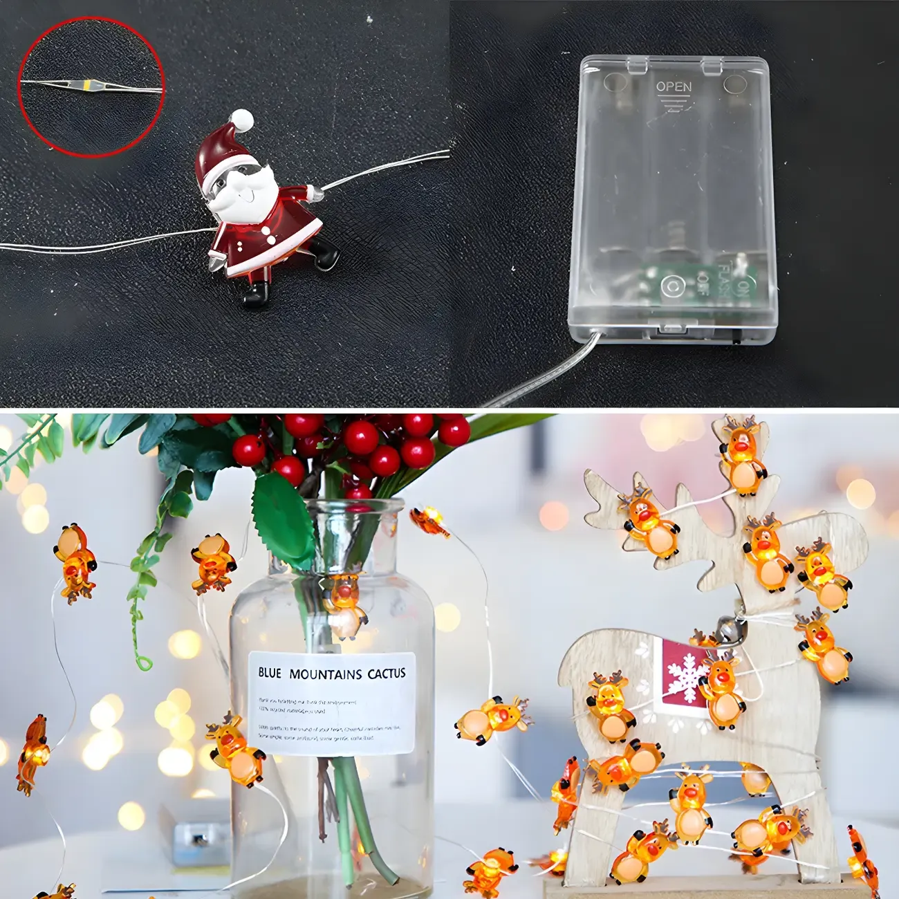 Festive Battery Christmas Theme LED String Light Image - 16