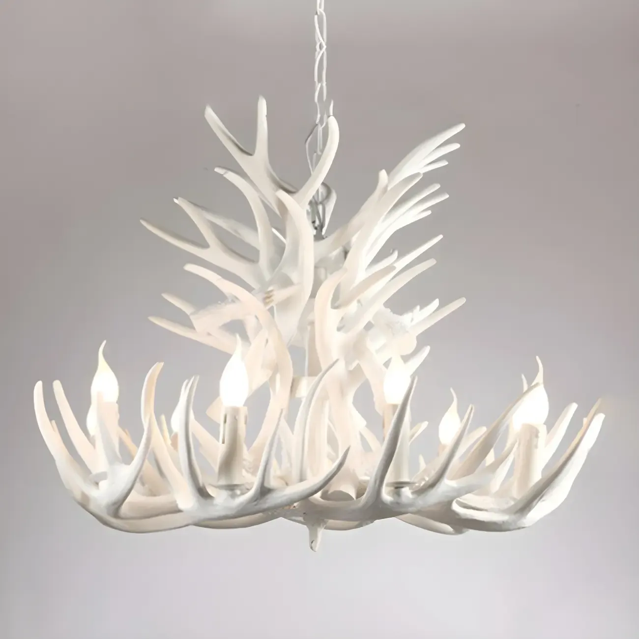 Rustic Large Antler Candelabra Chandelier with 2 Tiers  Image - 2