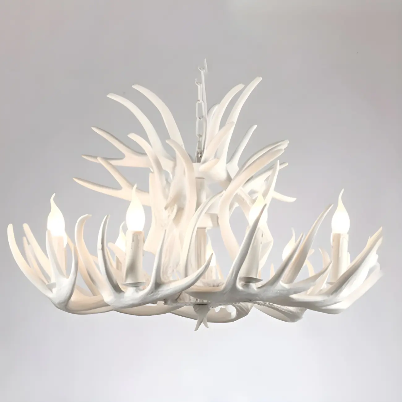 Rustic Large Antler Candelabra Chandelier with 2 Tiers  Image - 5 | homeyfad