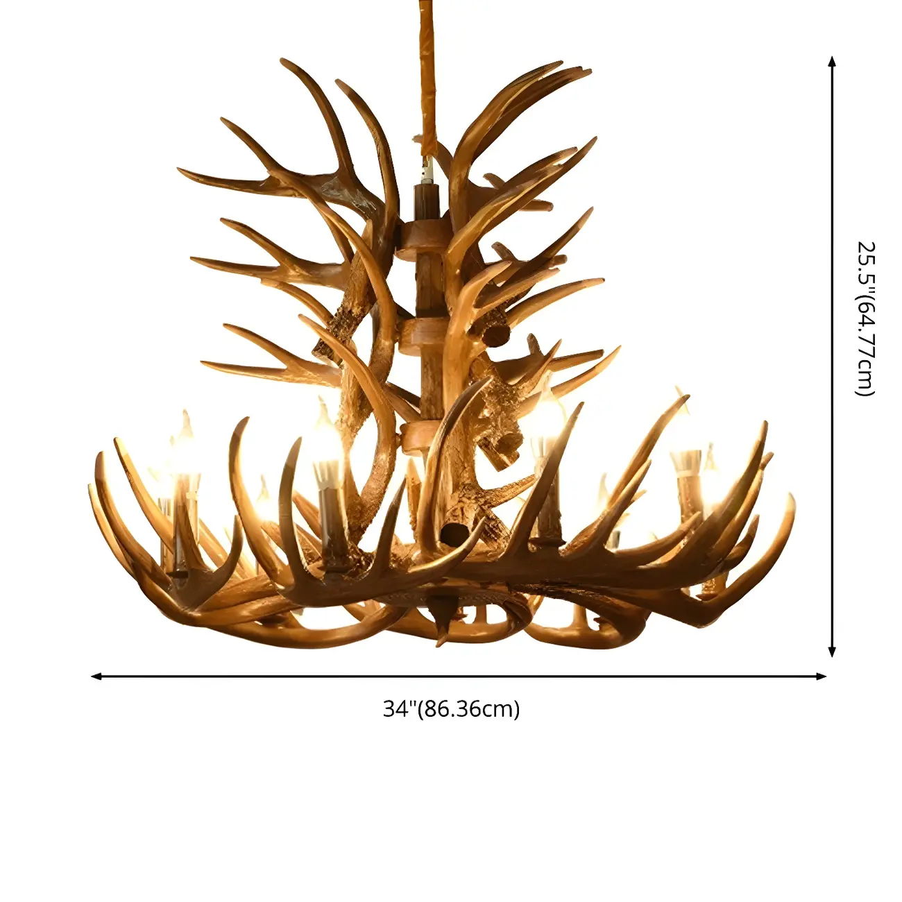 Rustic Large Antler Candelabra Chandelier with 2 Tiers  Image - 12 | homeyfad