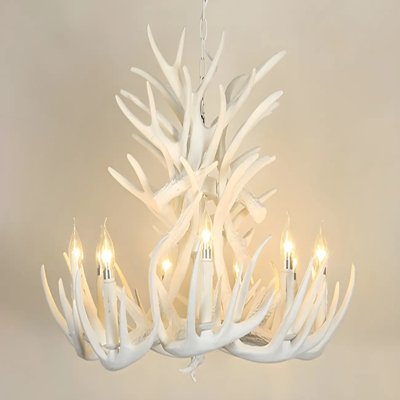 Rustic Large Antler Candelabra Chandelier with 2 Tiers  Image - 16