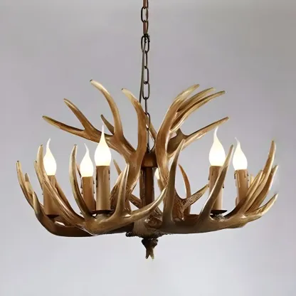 Rustic Large Antler Candelabra Chandelier with 2 Tiers  Image - 17