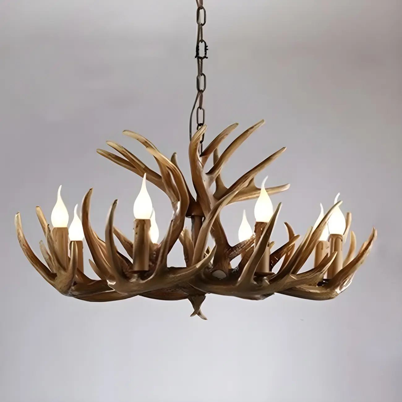 Rustic Large Antler Candelabra Chandelier with 2 Tiers  Image - 19 | homeyfad