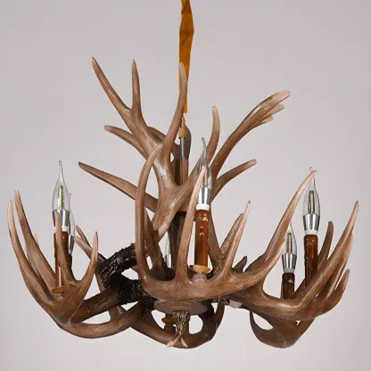 Rustic Large Antler Candelabra Chandelier with 2 Tiers  Image - 22