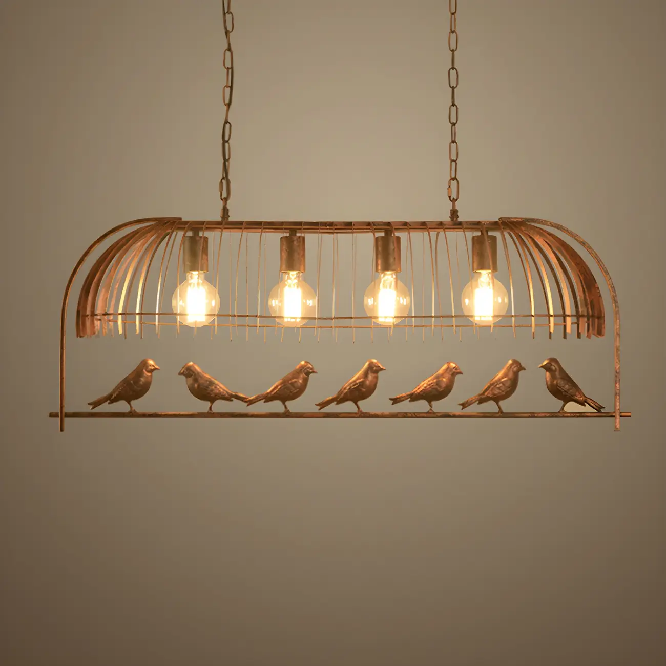 Industrial Metal Birdcage Island Pendant Light for Kitchen Image - 4 | homeyfad