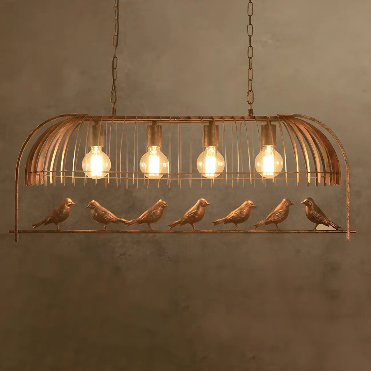Industrial Metal Birdcage Island Pendant Light for Kitchen Image - 5 | homeyfad