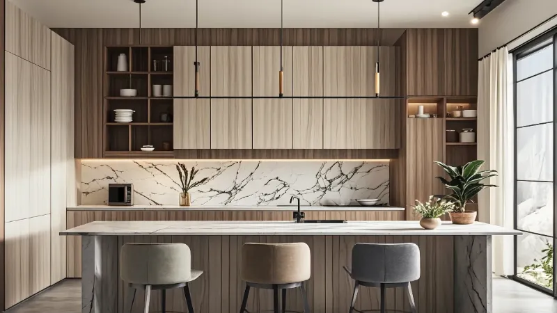 white cabinet with marble