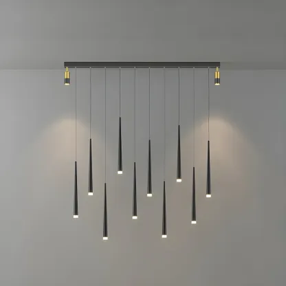 Modern Adjustable LED Black Pendant Light for Kitchen Image - 3