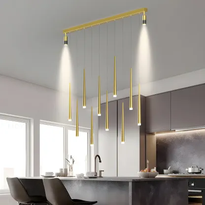 Modern Adjustable LED Black Pendant Light for Kitchen Image - 7