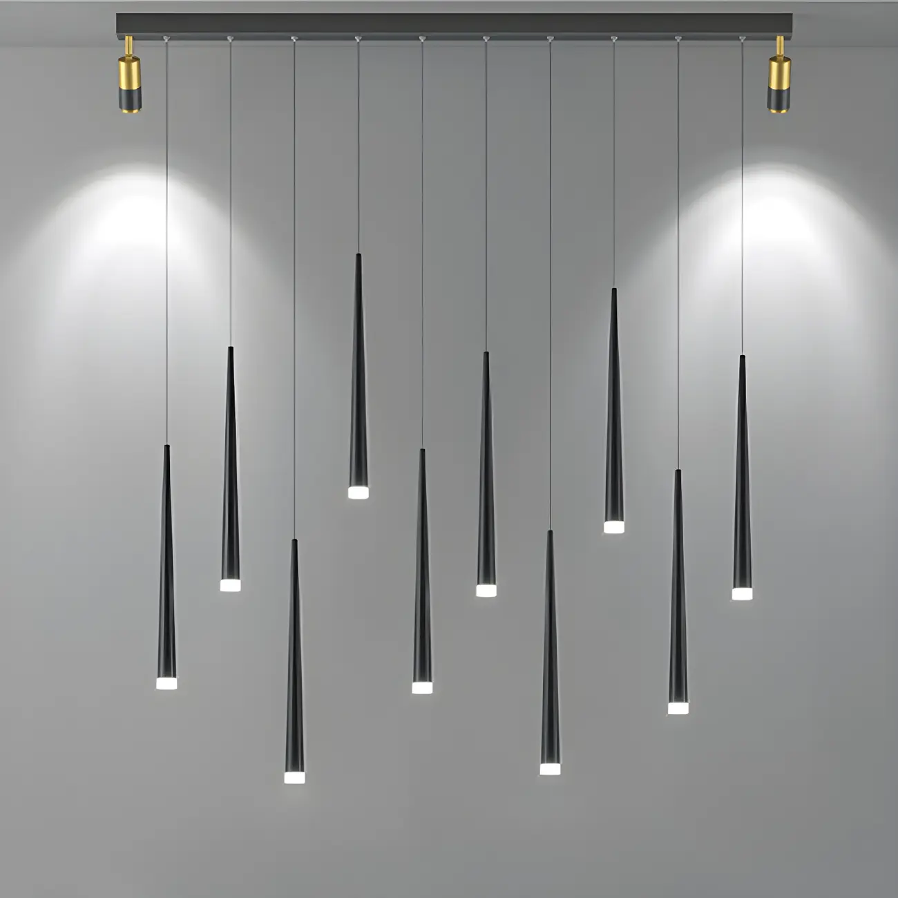 Modern Adjustable LED Black Pendant Light for Kitchen Image - 1 | homeyfad