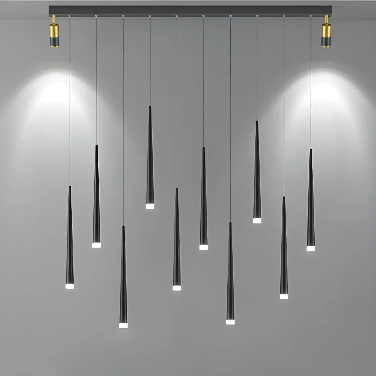 Modern Adjustable LED Black Pendant Light for Kitchen Image - 1