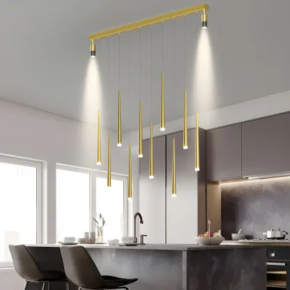 Modern Adjustable LED Black Pendant Light for Kitchen Image - 14