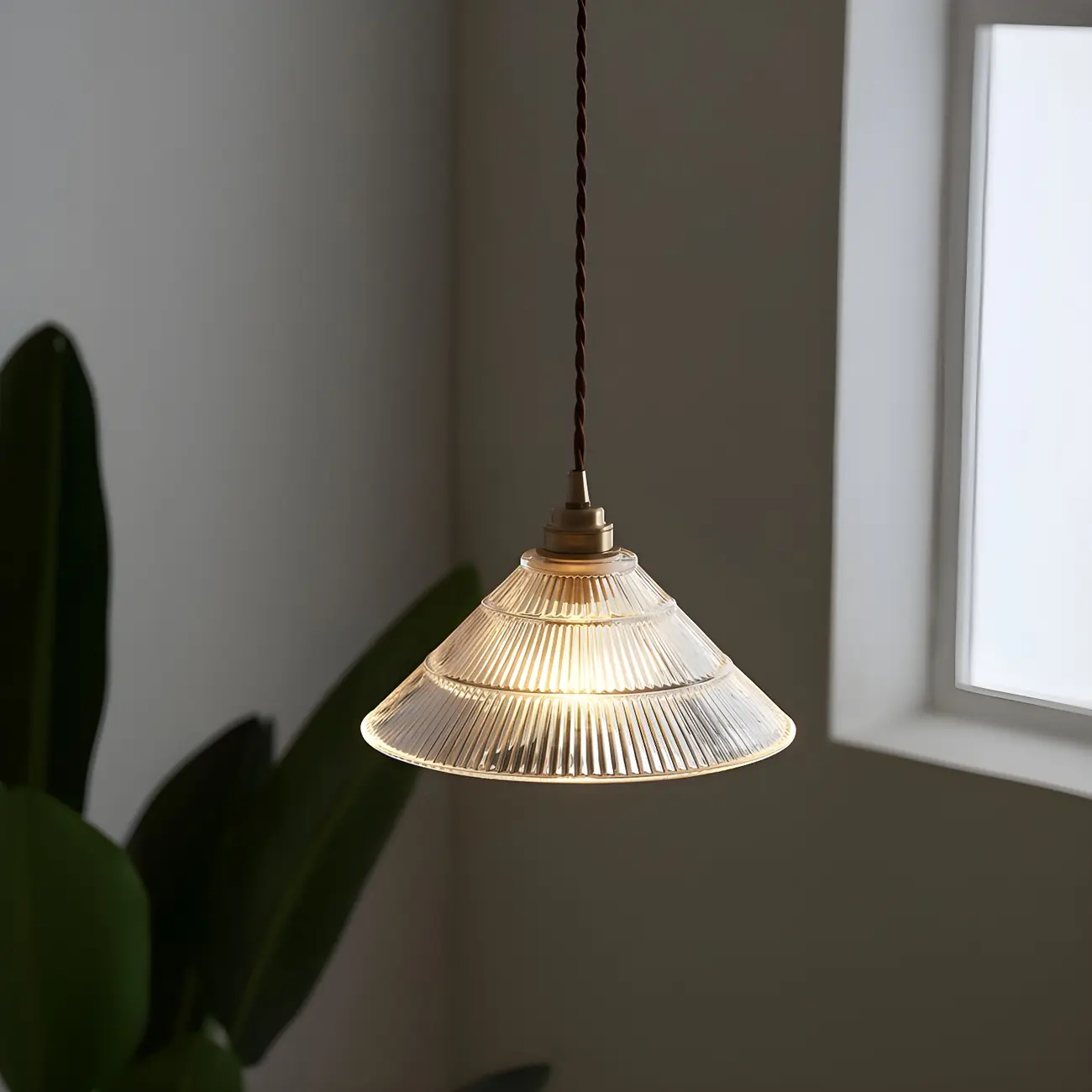 Industrial Clear Glass Cone Pendant Light Fixture | homeyfad