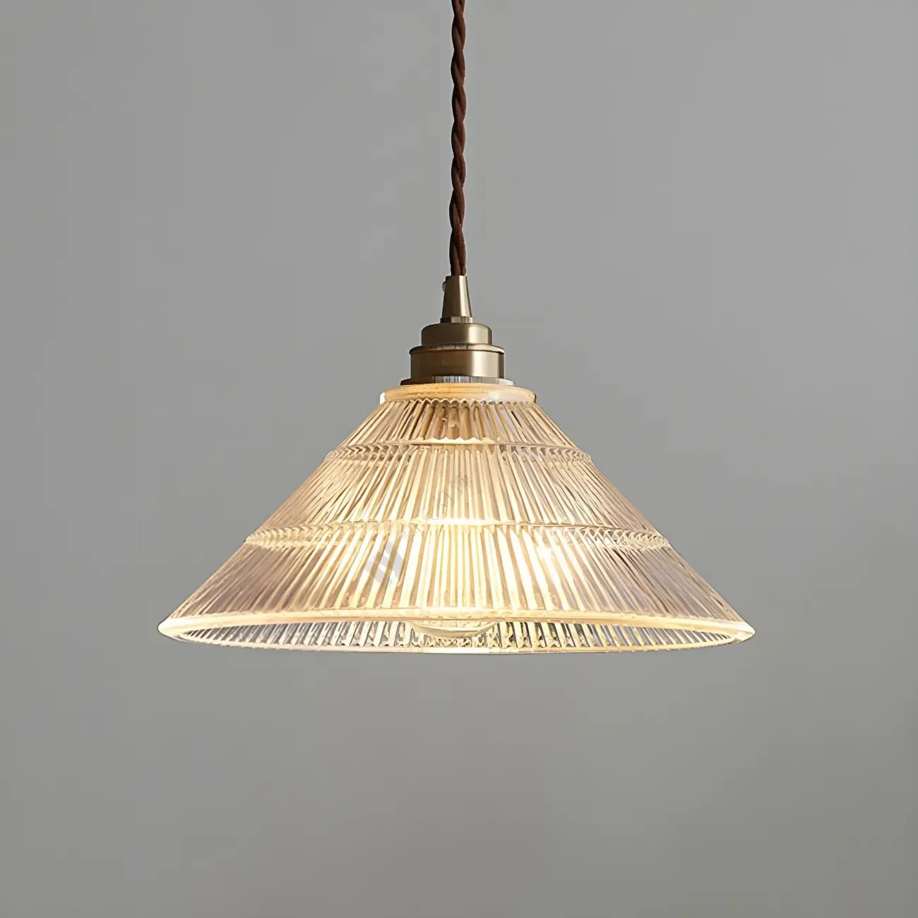 Industrial Clear Glass Cone Pendant Light Fixture