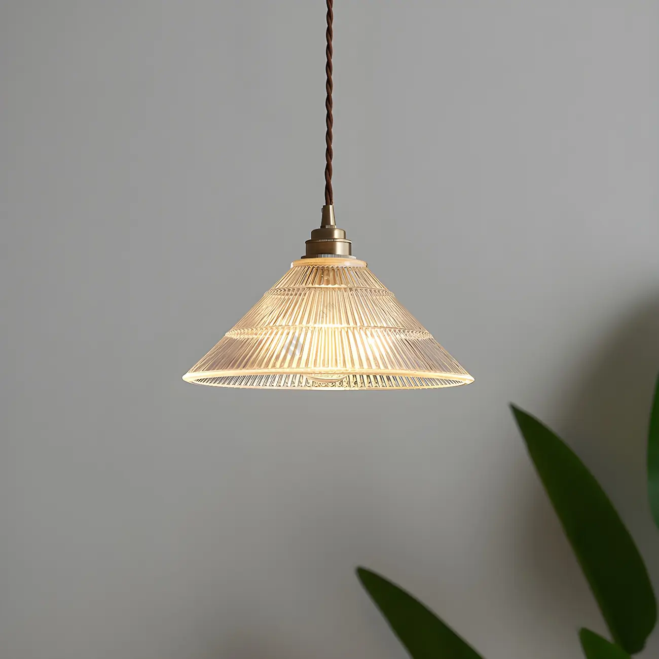 Industrial Clear Glass Cone Pendant Light Fixture | homeyfad