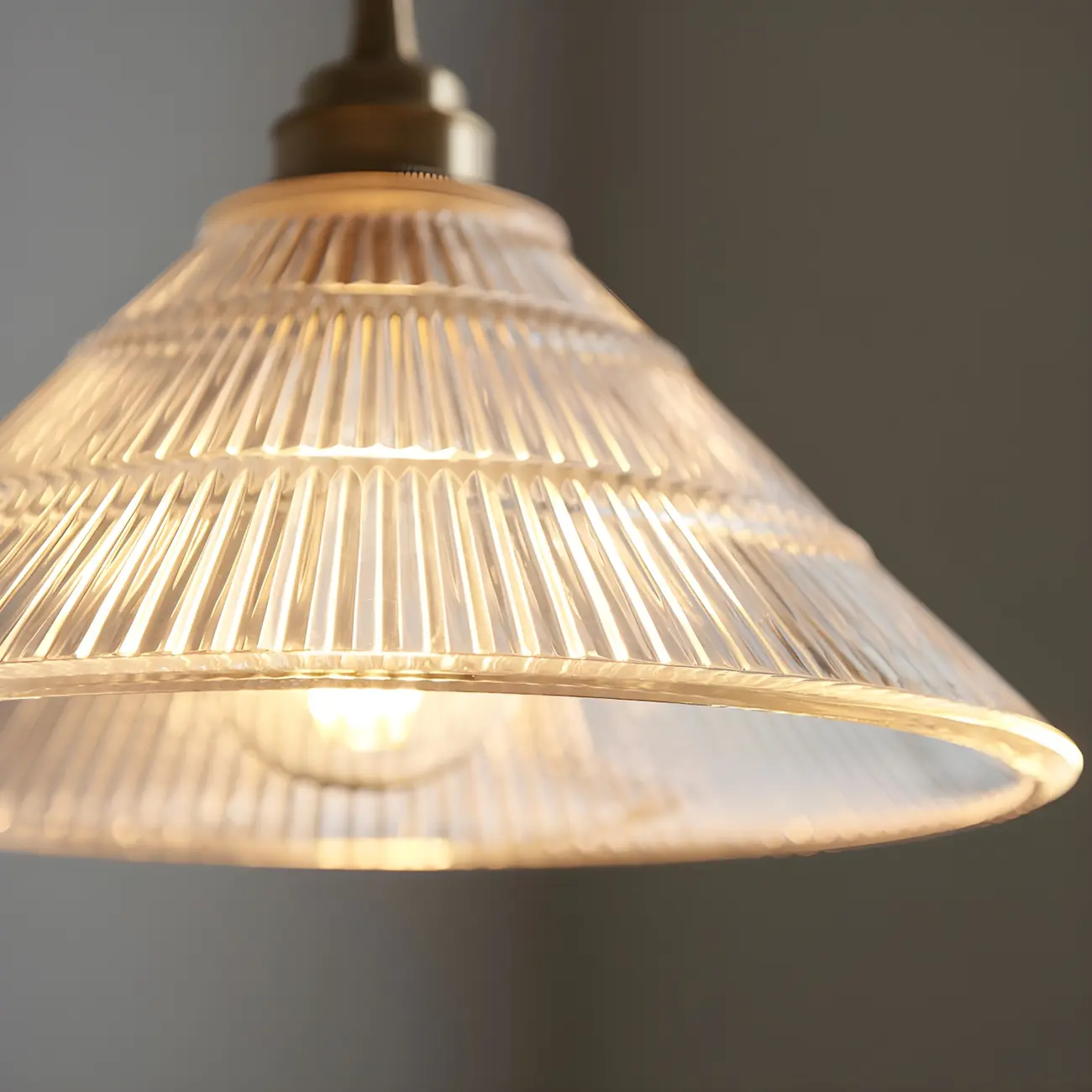 Industrial Clear Glass Cone Pendant Light Fixture | homeyfad
