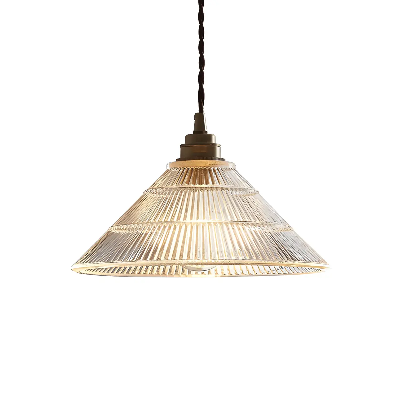 Industrial Clear Glass Cone Pendant Light Fixture | homeyfad