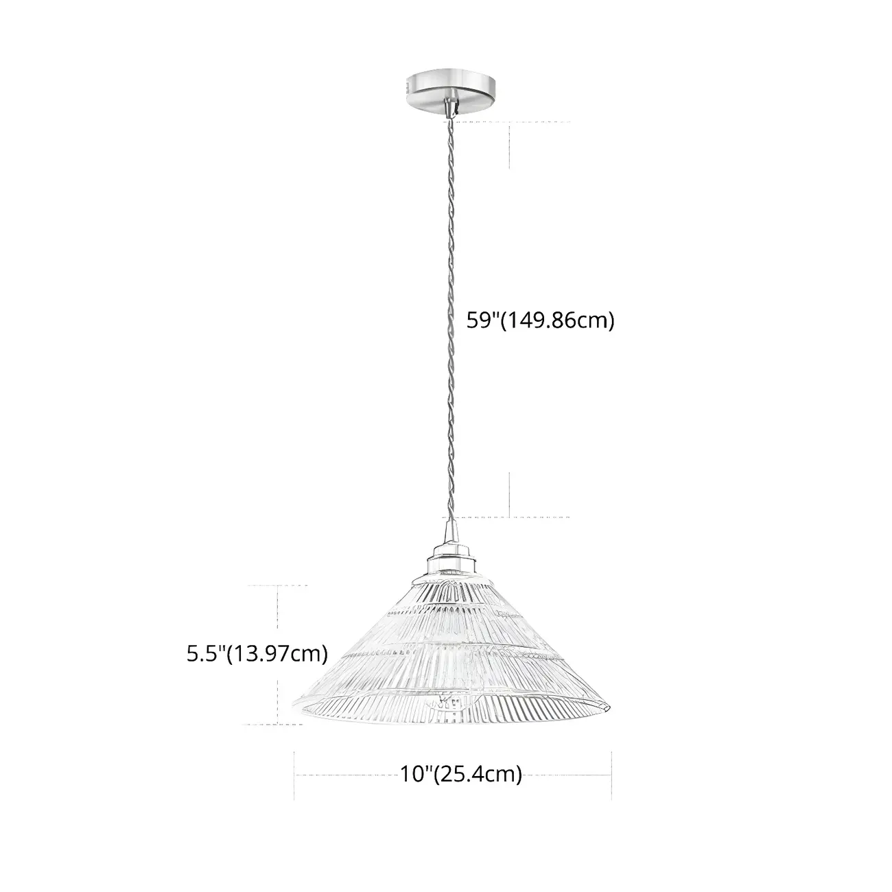 Industrial Clear Glass Cone Pendant Light Fixture | homeyfad