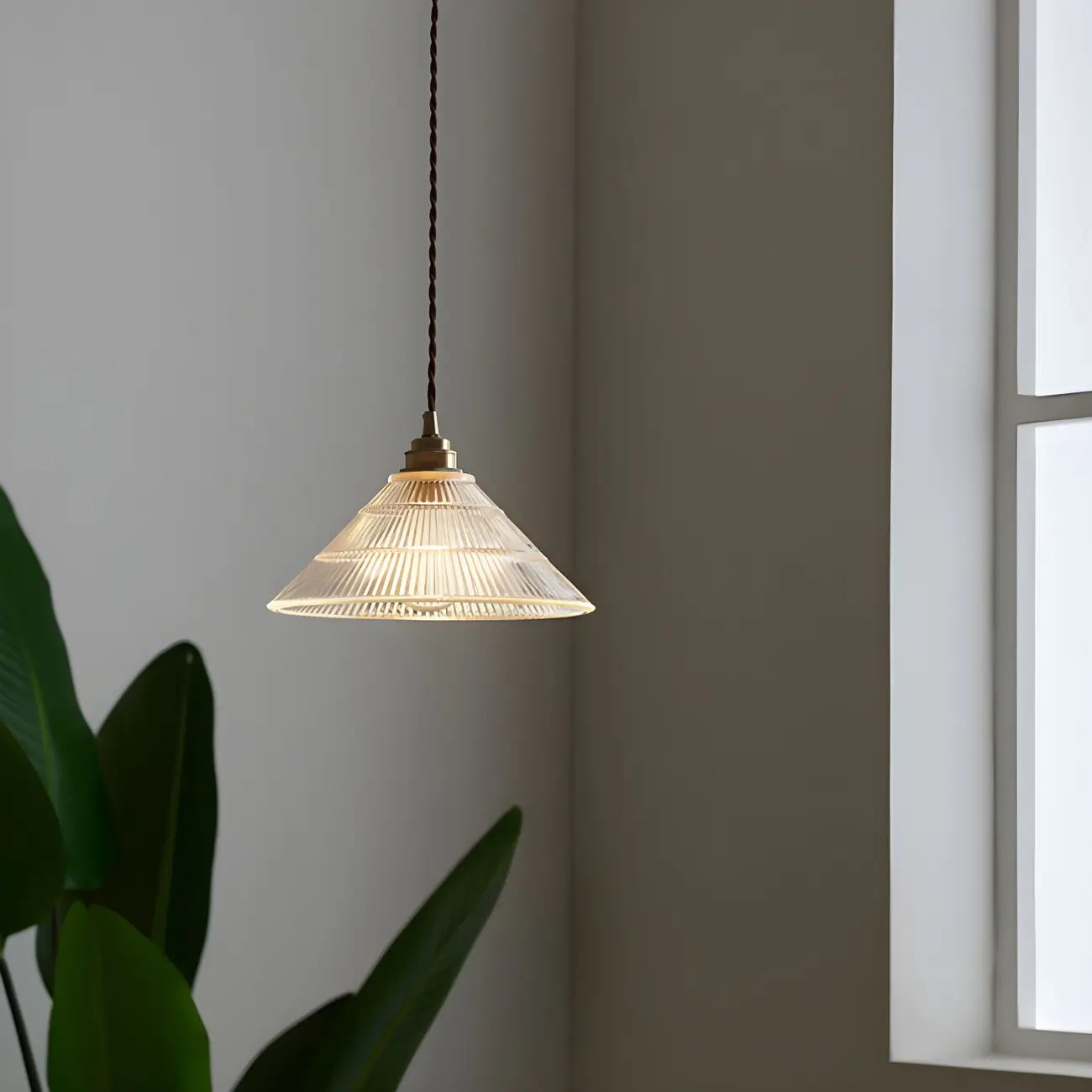 Industrial Clear Glass Cone Pendant Light Fixture | homeyfad