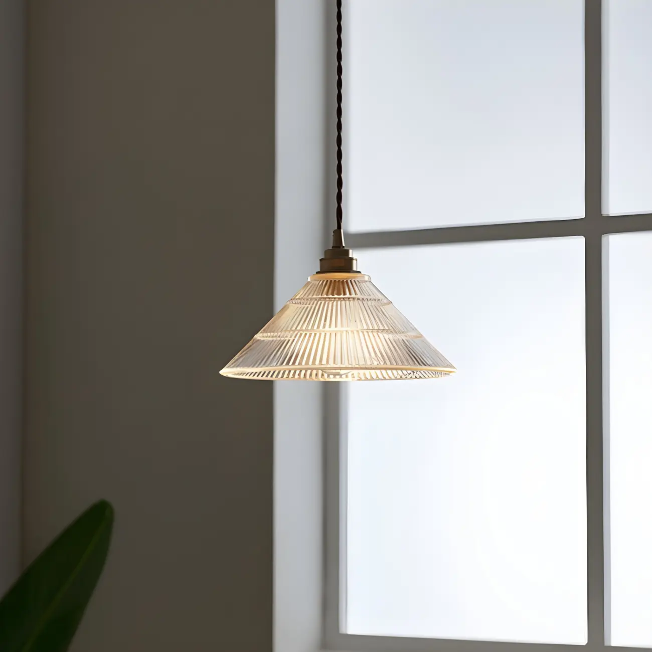 Industrial Clear Glass Cone Pendant Light Fixture | homeyfad
