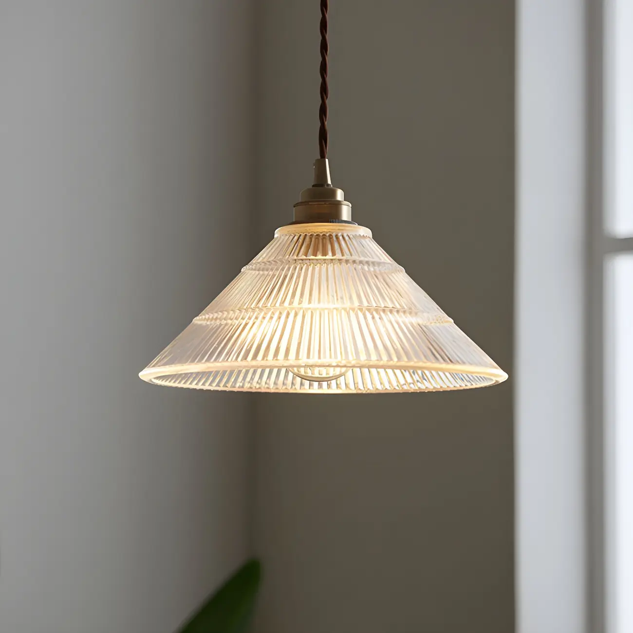 Industrial Clear Glass Cone Pendant Light Fixture | homeyfad
