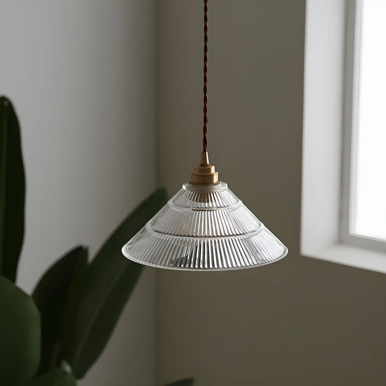 Industrial Clear Glass Cone Pendant Light Fixture | homeyfad