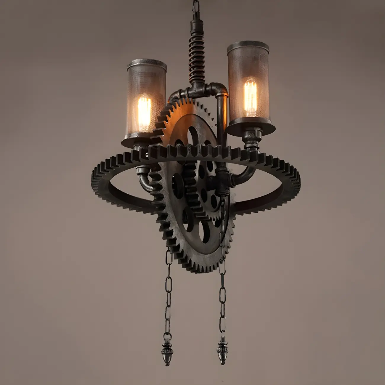 Black Metal Gear Industrial Steampunk Chandelier | homeyfad