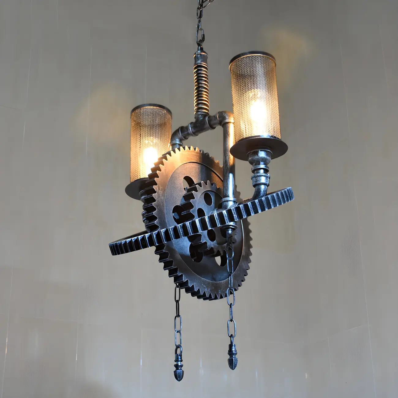 Black Metal Gear Industrial Steampunk Chandelier | homeyfad