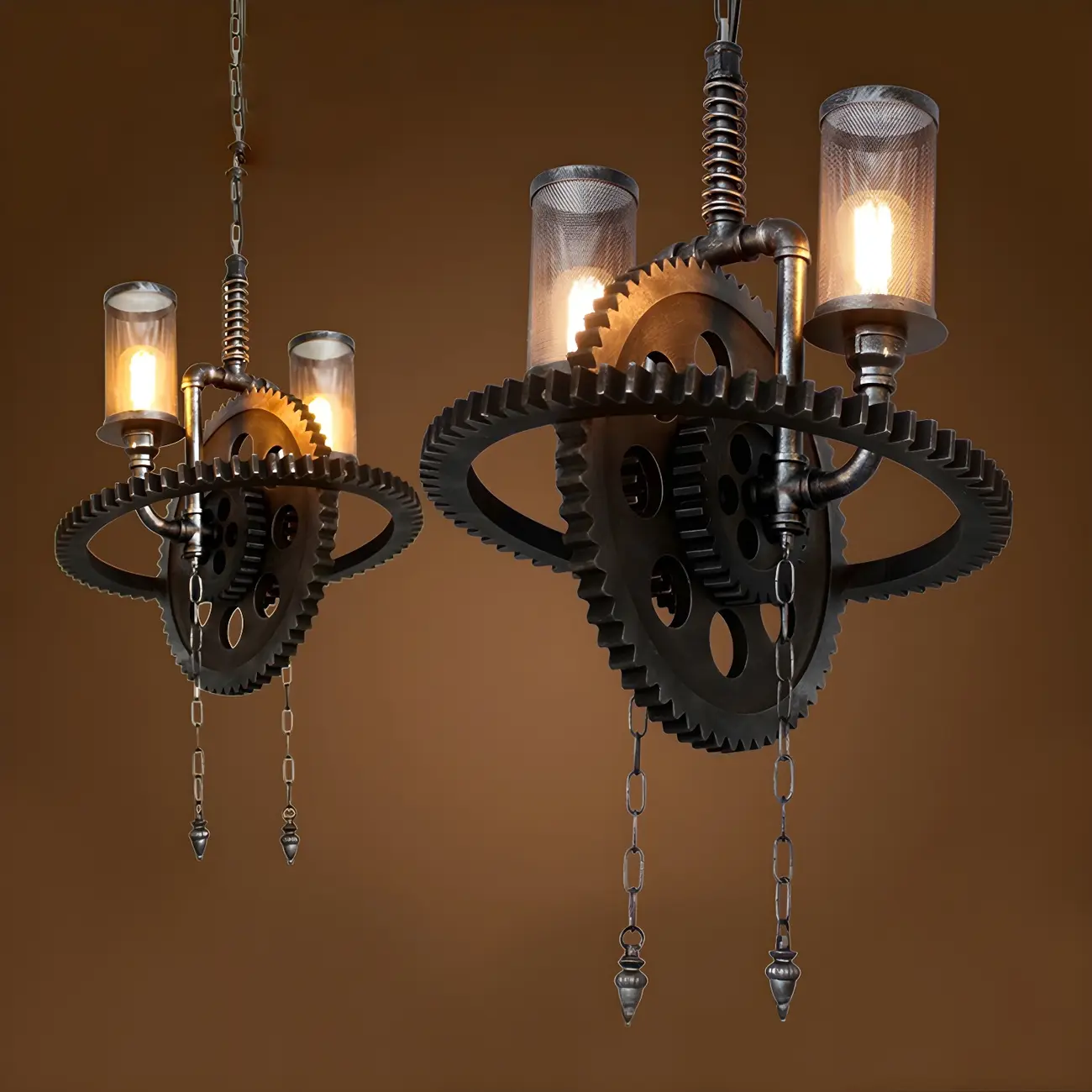 Black Metal Gear Industrial Steampunk Chandelier | homeyfad