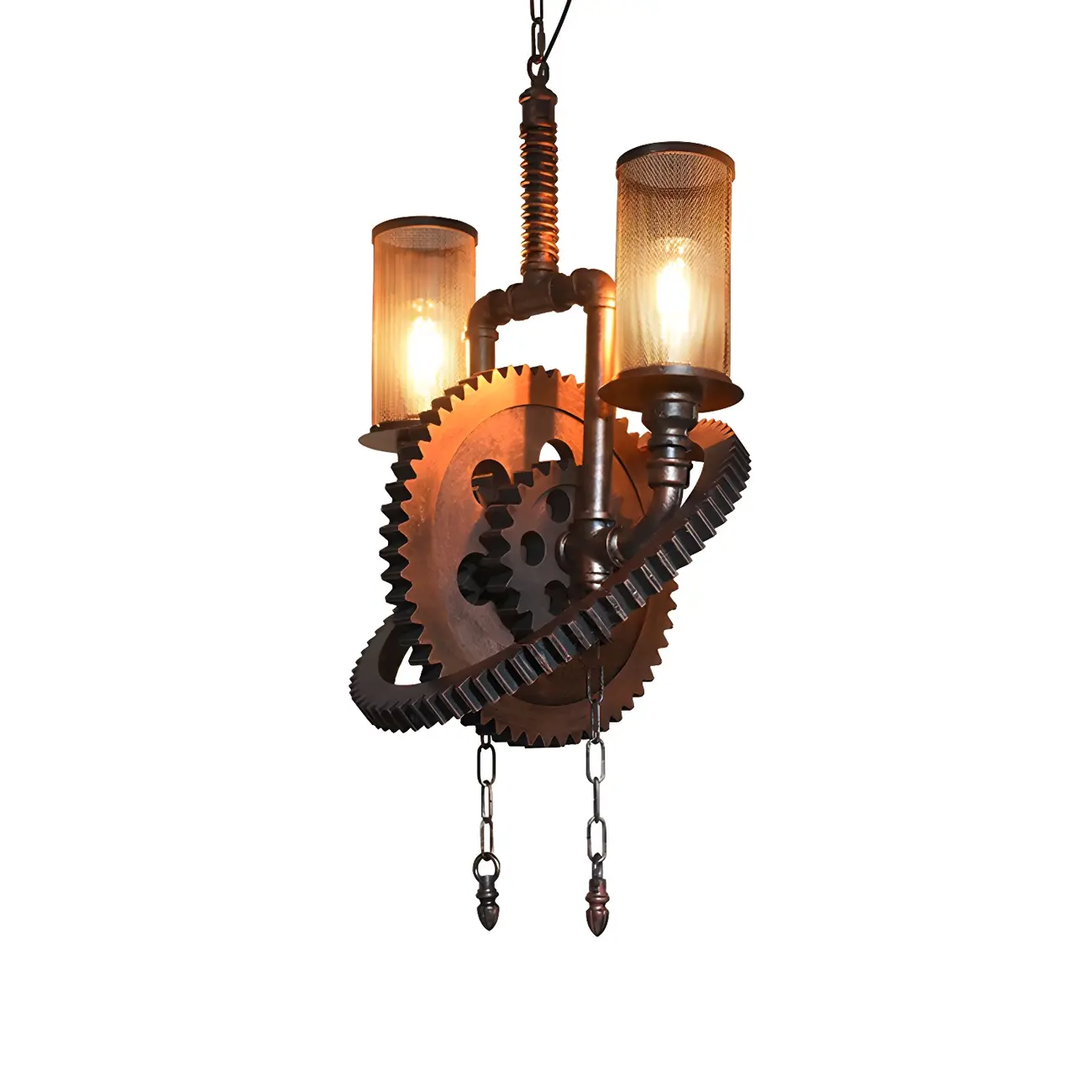 Black Metal Gear Industrial Steampunk Chandelier | homeyfad