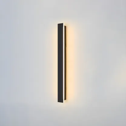 Modern Metal Black Linear LED Outdoor Wall Light